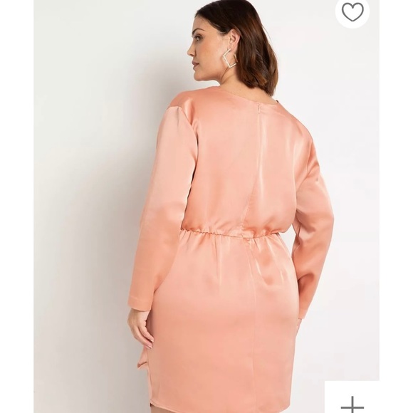 ELOQUII Satin Draped Mini Dress - Picture 3 of 3